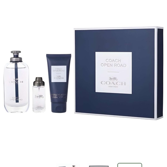 Coach Open Road Men’s Body Wash Set - Navy and White
